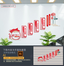 党员干部楼梯文化墙