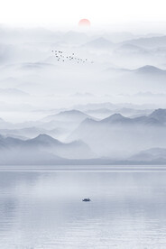 水墨山水玄关画