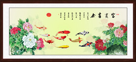 荷花锦鲤图