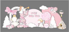 粉色可爱小天使宝宝宴