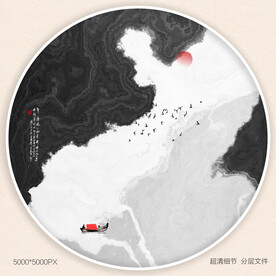 中国风玄关意境装饰画