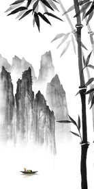 水墨竹子玄关