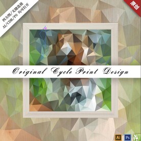 矢量抽象炫彩几何低多边形装饰