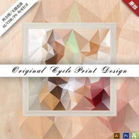 矢量抽象炫彩几何低多边形装饰