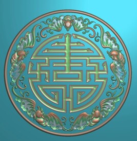 福寿蝙蝠精雕图