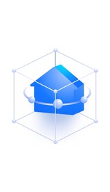 蓝色底座3D立体首页家庭图标