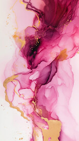 红色抽象金箔画