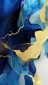 蓝色水墨抽象画