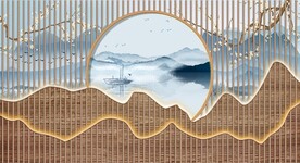 养生足浴背景墙壁画