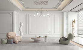 奶油风  背景墙 