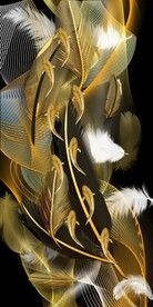 金色羽毛九鱼玄关