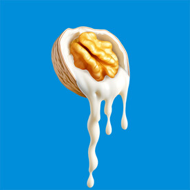 核桃牛奶奶花飞溅高清分层图