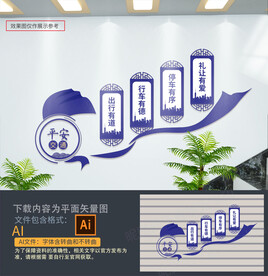 平安交通楼梯文化墙