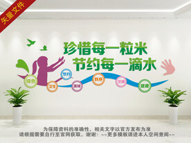 珍惜粮食 食堂文化墙