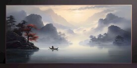 山水画装饰画无框画