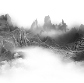 抽象水墨山水背景墙