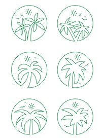 矢量椰子树阳光飞鸟元素