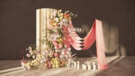 粉色布幔婚礼su模型 