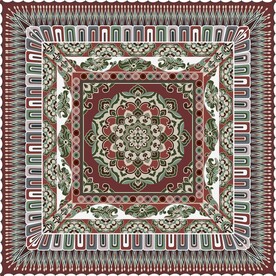 敦煌壁画盛唐桃形瓣莲花纹藻井