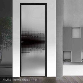 高清分层透明底平开门打印图