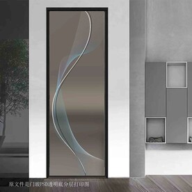 高清分层透明底平开门打印图