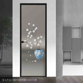 高清分层透明底平开门打印图