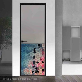 高清分层透明底平开门打印图