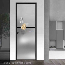 高清分层透明底平开门打印图