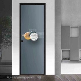 高清分层透明底平开门打印图