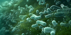 模拟杆菌附着在表面的概念图