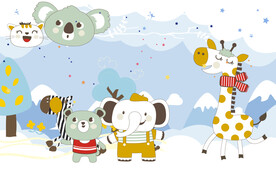 卡通儿童房背景墙