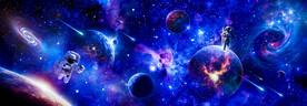 梦幻太空星球宇航员银河星空背景