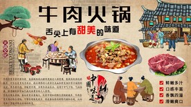 牛肉火锅背景墙