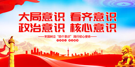 四个意识展板