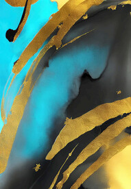 黑金水墨抽象画