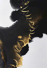 墨迹抽象金箔画