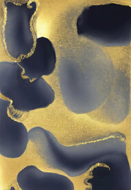 抽象水墨金箔画