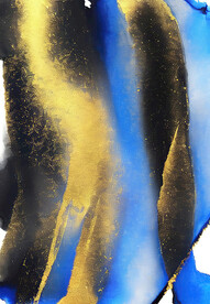 抽象水墨金箔画