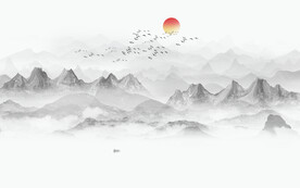 抽象意境山水画