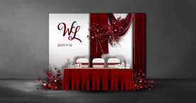 红色婚礼签到区