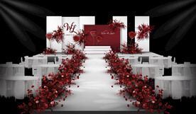 红色婚礼舞台