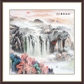 中国画中堂画 客厅山水画