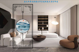 高清分层透明底屏风玻璃打印图