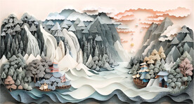 3D立体山水风景