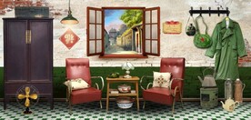 复古怀旧80后90后童年背景墙