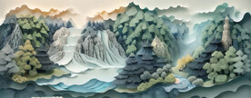 立体山水画
