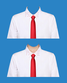 女红领带白衬衫psd