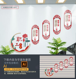 职工之家楼梯文化墙