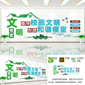 文明和谐宿舍文化墙