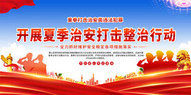 开展夏季治安打击整治宣传展板